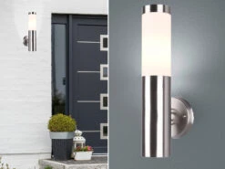 MeineWunschleuchte Außenwandleuchte RADA Edelstahl Höhe 38 Cm