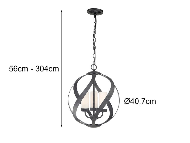 MeineWunschleuchte Außergewöhnliche LED Pendelleuchte Für Innen & Außen, 3-flammig Ø40,7cm – Bild 12