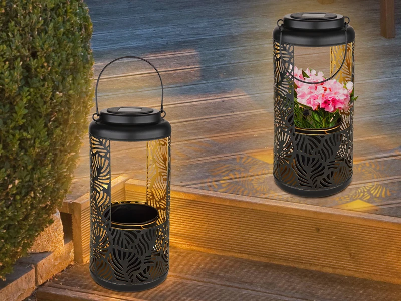 MeineWunschleuchte Außergewöhnliche Solarlaternen Hängend Oder Stehend Mit Blumentopf, Höhe 41cm – Bild 6