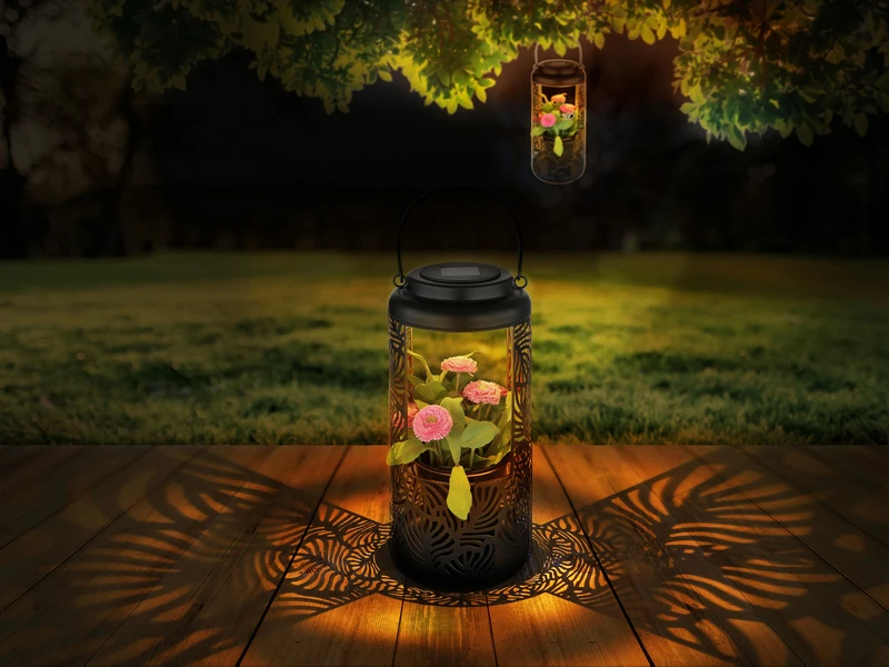 MeineWunschleuchte Außergewöhnliche Solarlaternen Hängend Oder Stehend Mit Blumentopf, Höhe 41cm – Bild 8