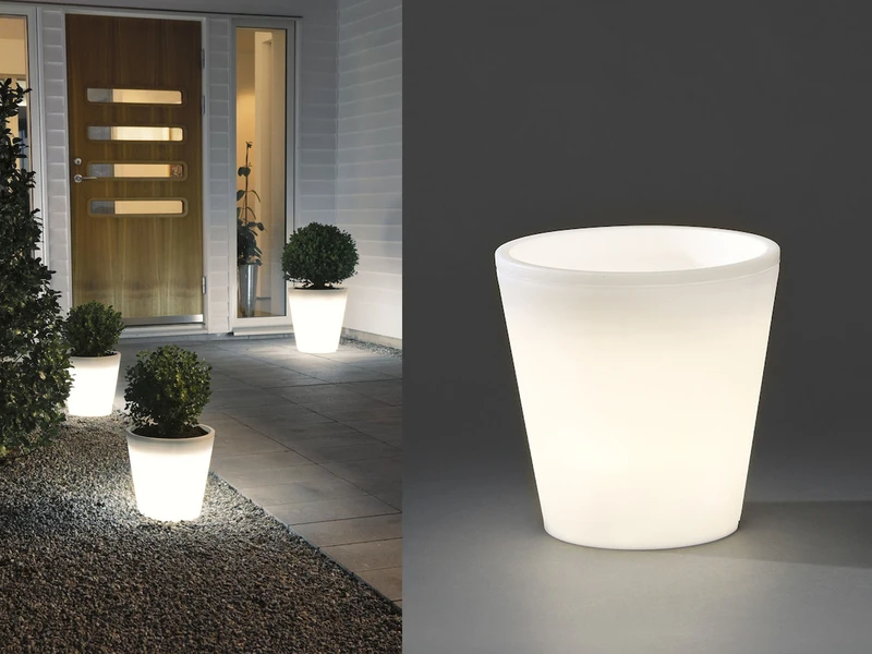 Konstsmide Beleuchteter Pflanzkübel Outdoor LED Blumentopf Ø 37cm Terrassenbeleuchtung