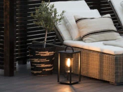 Konstsmide Bodenlaterne BOLOGNA Schwarz Aus Stahl Mit Klarglas, Höhe 45,5cm