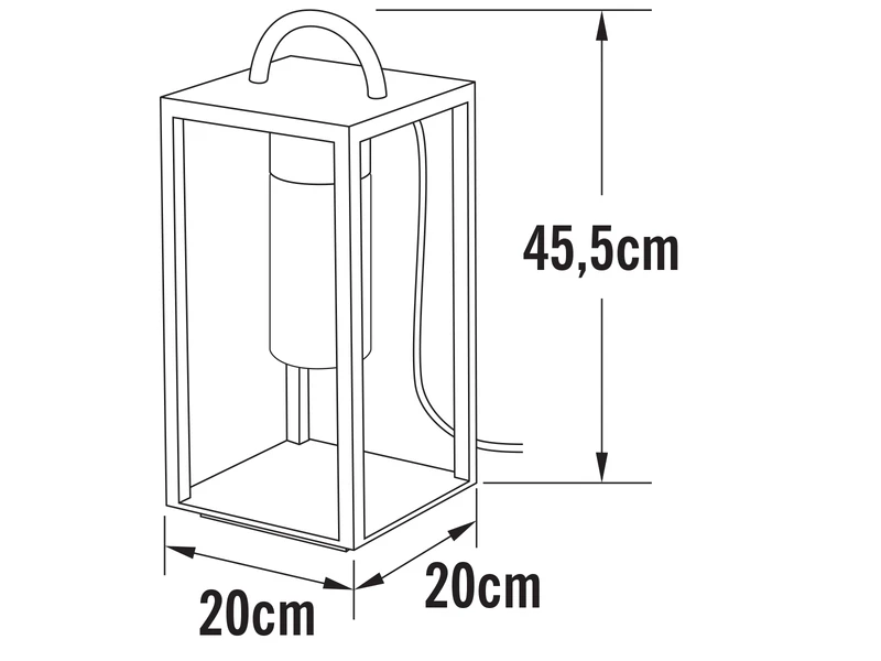 Konstsmide Bodenlaterne BOLOGNA Schwarz Aus Stahl Mit Klarglas, Höhe 45,5cm – Bild 4