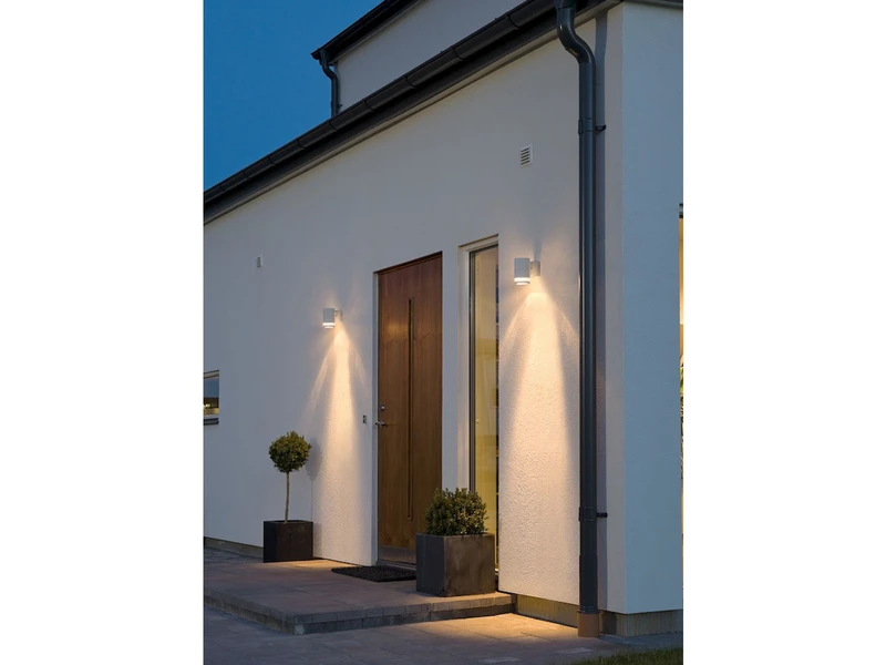 Konstsmide Design Außenwandleuchte MODENA Downlight, Höhe 13cm, Weiß – Bild 5