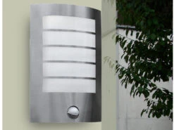 Lutec Dezente Edelstahl AuĂenwandleuchte SLIM Mit Bewegungsmelder