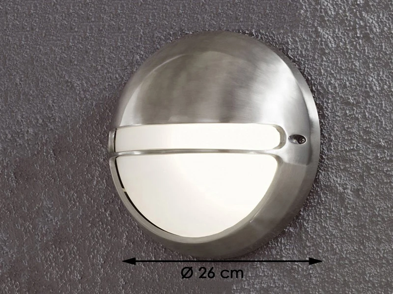 Konstsmide Dimmbare Außenwandleuchte TORINO Aluminium / Acrylglas Opal, Ø 26cm – Bild 3