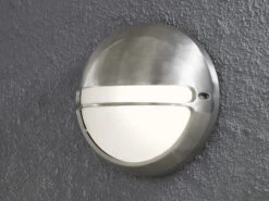 Konstsmide Dimmbare Außenwandleuchte TORINO Aluminium / Acrylglas Opal, Ø 26cm