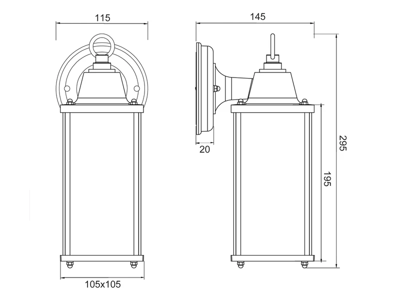 MeineWunschleuchte Eckige LED AuĂenwandleuchte Laterne In Anthrazit - Fassadenbeleuchtung â Bild 5