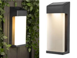 Smartwares Eckige LED Solar Außenleuchte 3er Set Mit Dämmerungssensor In Anthrazit IP44