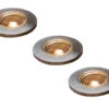 Konstsmide Erweiterungs 3er SET Mini Bodeneinbauspots Edelstahl/Glas Ø3,5cm IP44, G4