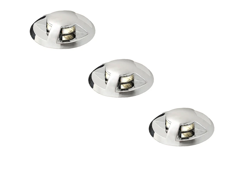 Konstsmide Erweiterungs 3er SET Mini Bodeneinbauspots Verchromt Mit Kappe Ø3,5cm IP44, G4