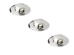 Konstsmide Erweiterungs 3er SET Mini LED Bodeneinbauspots Verchromt Mit Kappe Ø3,5cm IP44