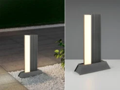 Trio Leuchten Flache LED Sockelleuchte MARIZA Aus Aluminium In Anthrazit, Höhe 50cm