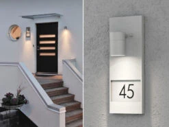 Konstsmide Große LED Außenwandleuchte / Hausnummernleuchte Downlight, Grau