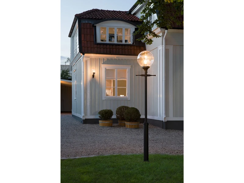 MeineWunschleuchte Große LED Mastleuchte Aluminium Schwarz Mit Glaskugel, Höhe 240cm – Bild 5