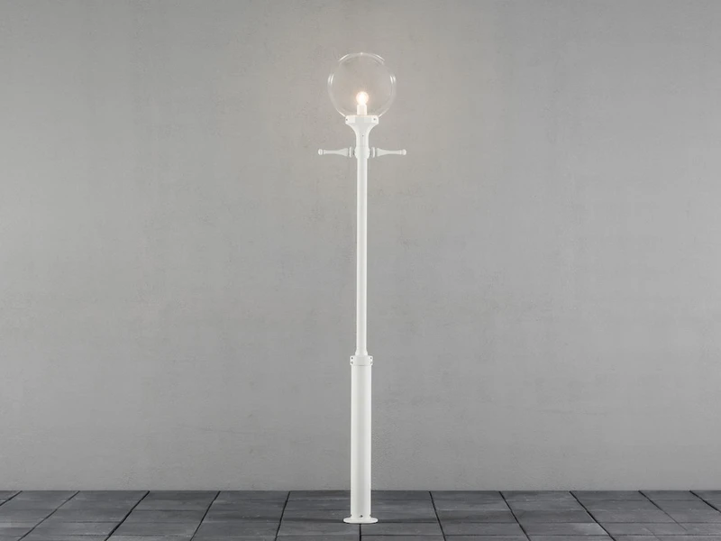 MeineWunschleuchte Große LED Mastleuchte Aluminium Weiß Mit Glaskugel, Höhe 240cm – Bild 4