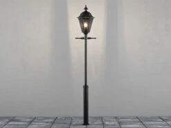 Konstsmide Große Mastleuchte PALLAS Aus Aluminium Schwarz, Höhe 260cm