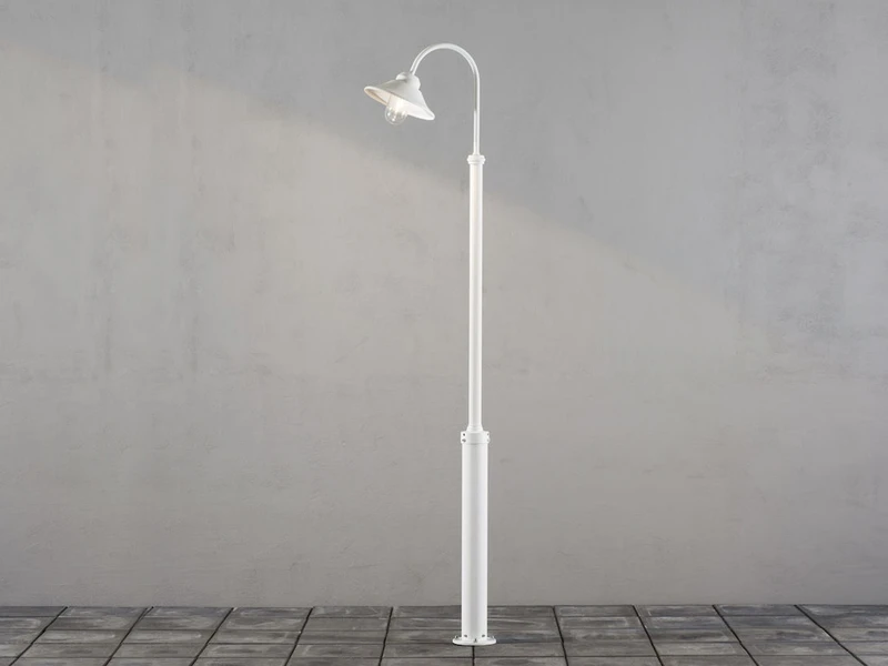 Konstsmide Große Mastleuchte VEGA Aus Aluminium Weiß, Höhe 240cm