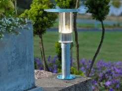 Konstsmide High Power LED Sockelleuchte MODE, Vandalismus Geschützt, 3000K, Galv. Stahl