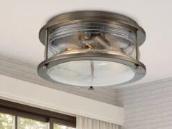 KICHLER Industrial Deckenleuchte ASHLAND BAY Für Innen & Außen, Bronze Ø30,5cm