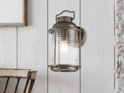 KICHLER Industrial Wandlaterne ASHLAND BAY Für Innen & Außen, Bronze Höhe 35cm