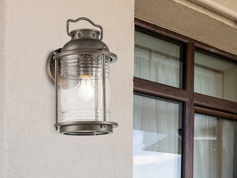 KICHLER Industrial Wandlaterne ASHLAND BAY Für Innen & Außen, Bronze Höhe 35cm – Bild 6