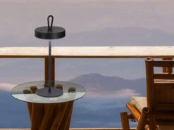 FHL Easy Kabellose Outdoor Tischlampe DORD - Dimmbar & Höhenverstellbar 21-46cm