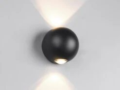 Trio Leuchten Kleine LED Außenwandleuchte AVISIO Up And Down, Kugel In Schwarz Ø 10cm
