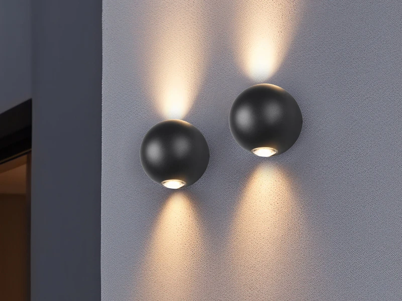 Trio Leuchten Kleine LED Außenwandleuchte AVISIO Up And Down, Kugel In Schwarz Ø 10cm – Bild 5