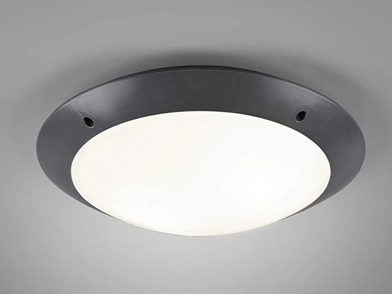 MeineWunschleuchte LED Außendeckenleuchte Wandlampe Rund In Anthrazit - 33 Cm – Bild 4