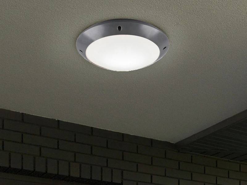 MeineWunschleuchte LED Außendeckenleuchte Wandlampe Rund In Anthrazit - 33 Cm – Bild 7