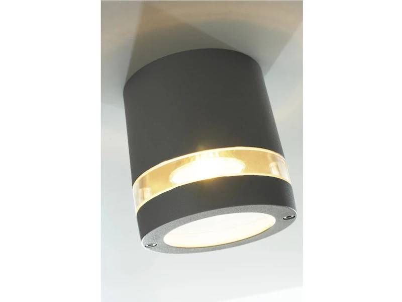 Lutec LED Außenleuchte FOCUS, Aluguss Anthrazit, Ø 10cm, Wandleuchte/Deckenleuchte – Bild 3