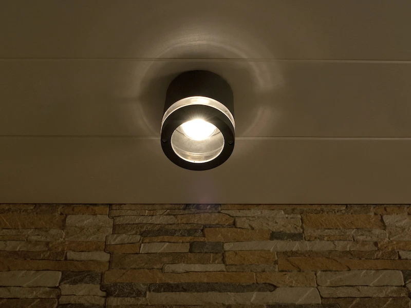 Lutec LED Außenleuchte FOCUS, Aluguss Anthrazit, Ø 10cm, Wandleuchte/Deckenleuchte – Bild 4