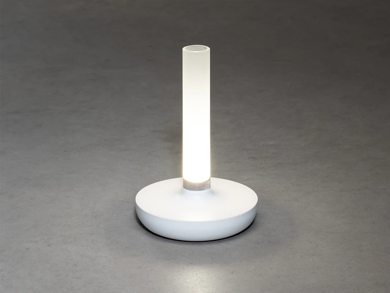 Konstsmide LED Außentischleuchte Und Blumenvase BIARRITZ Mit Akkubetrieb, Weiß Höhe 20cm – Bild 3