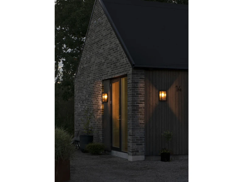 Konstsmide LED Außenwandlaterne Schwarz-Messing Mit Klarglas, Höhe 30cm – Bild 5