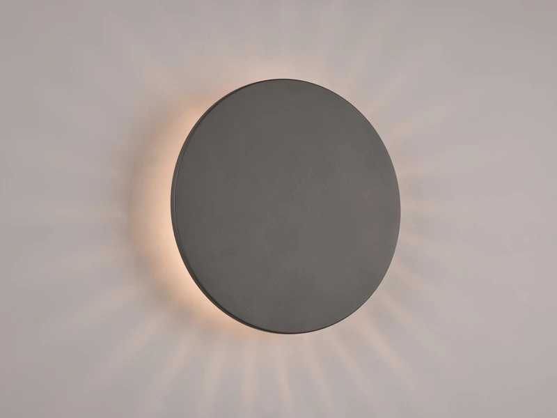 MeineWunschleuchte LED Außenwandleuchte Anthrazit 2er Set Indirekte Beleuchtung Ø 25cm – Bild 3