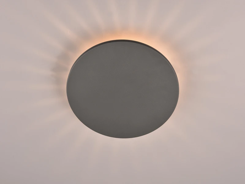 MeineWunschleuchte LED Außenwandleuchte Anthrazit 2er Set Indirekte Beleuchtung Ø 25cm – Bild 6