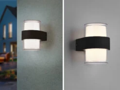 Reality Leuchten LED Außenwandleuchte MOLINA Rund UP And DOWN Anthrazit 13x9cm