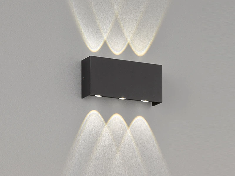 Fischer & Honsel LED Außenwandleuchte NAIROBI Schwarz Mit Up And Down Licht - 17cm Breit