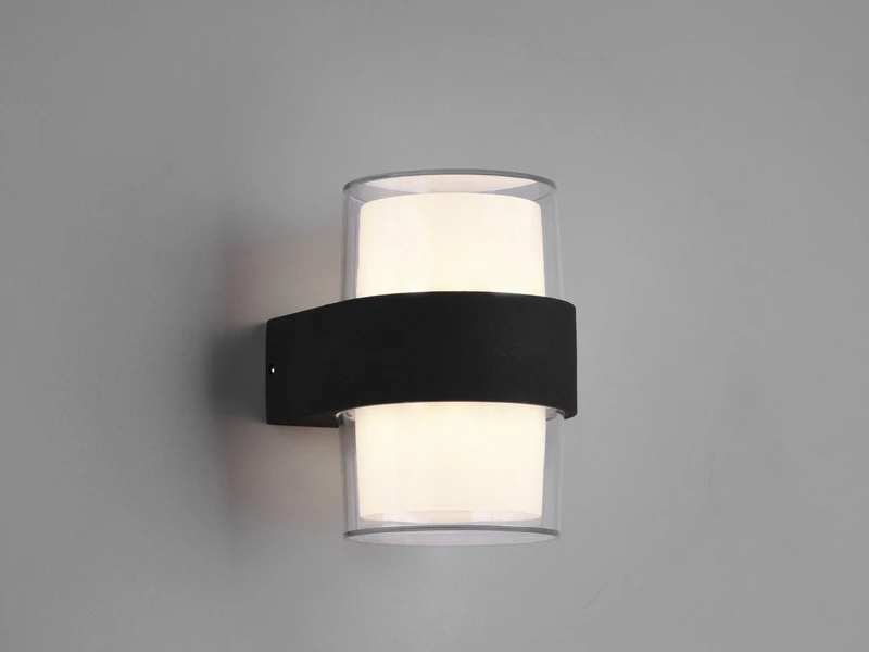 MeineWunschleuchte LED AuĂenwandleuchten 2er SET Rund UP And DOWN Anthrazit 13x9cm â Bild 3