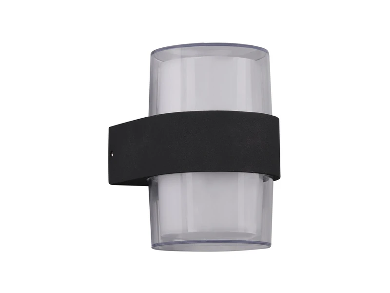 MeineWunschleuchte LED AuĂenwandleuchten 2er SET Rund UP And DOWN Anthrazit 13x9cm â Bild 5