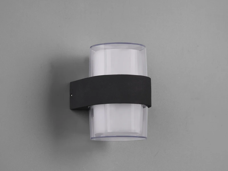 MeineWunschleuchte LED AuĂenwandleuchten 2er SET Rund UP And DOWN Anthrazit 13x9cm â Bild 6