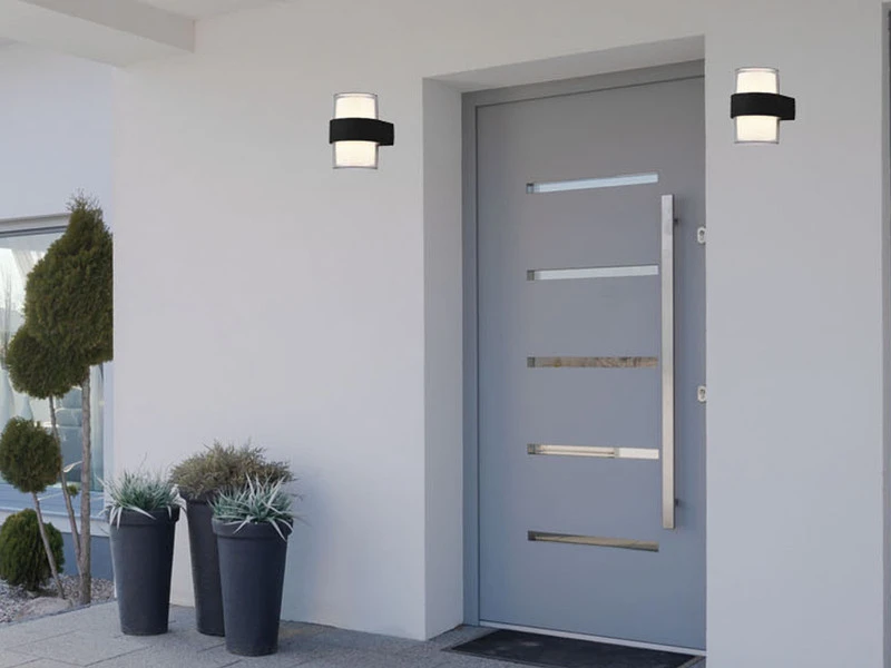 MeineWunschleuchte LED AuĂenwandleuchten 2er SET Rund UP And DOWN Anthrazit 13x9cm â Bild 8