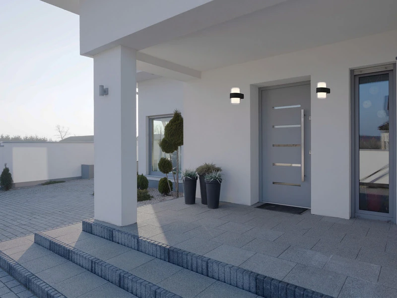 MeineWunschleuchte LED AuĂenwandleuchten 2er SET Rund UP And DOWN Anthrazit 13x9cm â Bild 9