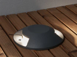 Konstsmide LED Bodenaufbaustrahler 2flammig Aufbauspot Aussen Anthrazit ALU Ø20cm IP65