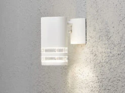 Konstsmide LED Design Außenwandleuchte Downlight Aus Aluminium Höhe 15,5cm, Weiß