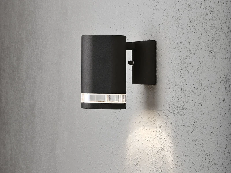 Konstsmide LED Design Außenwandleuchte Downlight Aus Aluminium Höhe 13cm, Schwarz