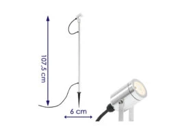 Konstsmide LED-Erdspießstrahler Gartenstrahler MONZA 107cm Aluminium, Schwenkbar, 3W, IP44