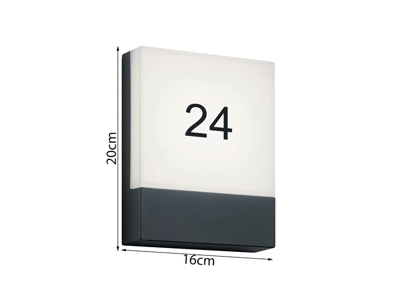 Trio Leuchten LED Hausnummernleuchte PECOS Eckig, AuĂenwandleuchte In Anthrazit â Bild 4