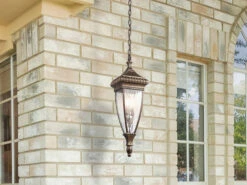 MeineWunschleuchte LED Historische Außen Hängeleuchte, Bronze Ø18cm